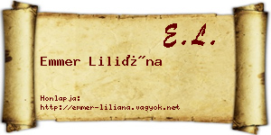 Emmer Liliána névjegykártya